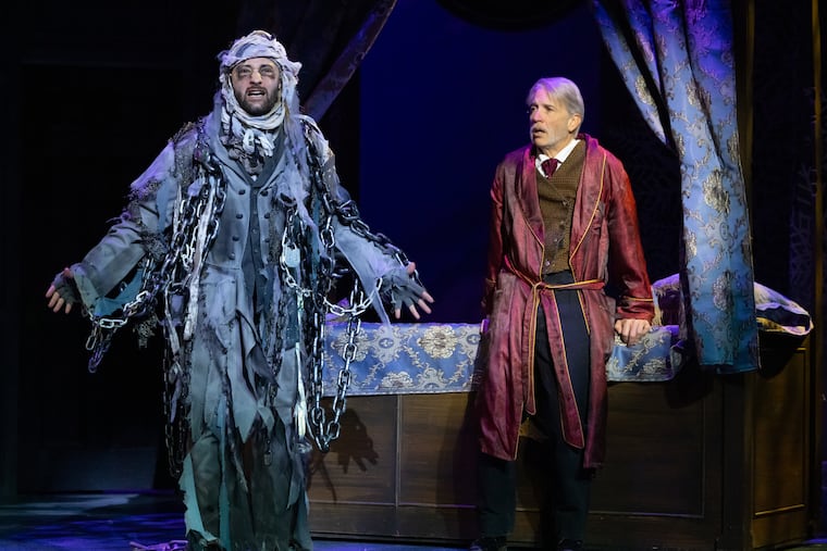 William R. McHattie and Michael Doheny in Walnut Street Theatre's 'A Christmas Carol'