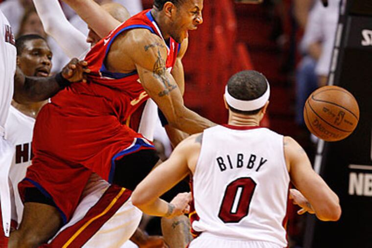 Andre Iguodala and the Sixers hope to climb back into their series with the Heat. (Ron Cortes/Staff Photographer)