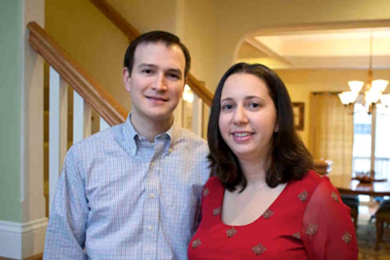 Richard and Celia Brown hope to sell their five-bedroom, 31/2-bath townhouse in Media themselves after a Realtor was unsuccessful for them last year. (Ed Hille / Staff Photographer)