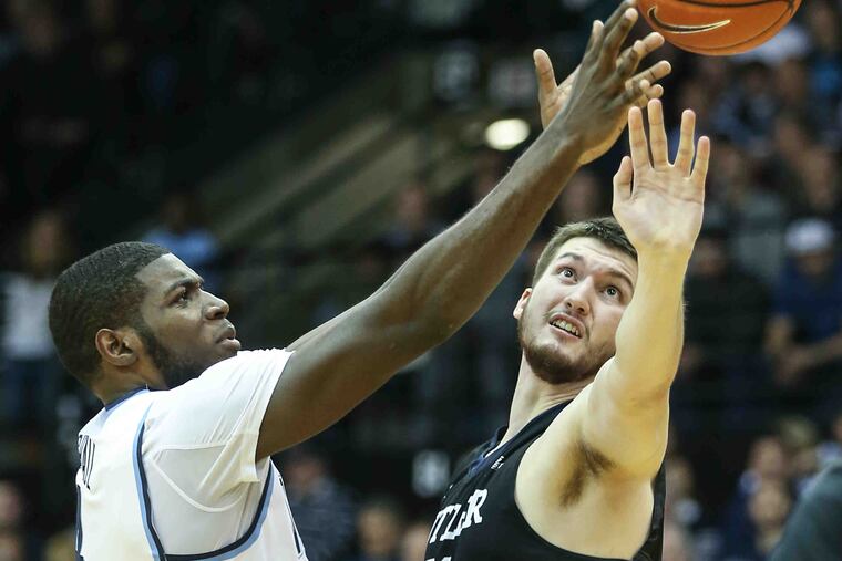 Butler has beaten Eric Paschall (left) and the visiting Wildcats in each of the past two seasons.