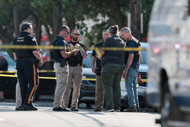 The scene near a police shooting at North Florida Avenue and Arctic Avenue on Tuesday in Atlantic City.