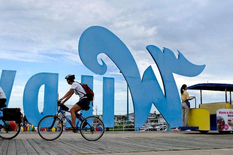 Bicycling is permitted along the 2.5-mile stretch of the Wildwoods boardwalk until noon.
