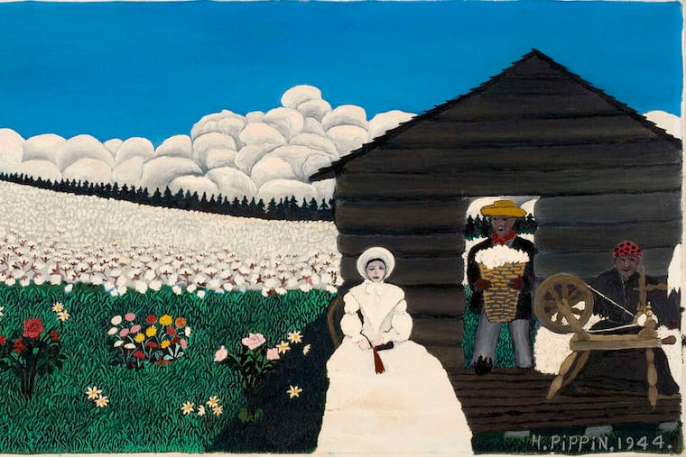 "Old King Cotton" (also known as "Cabin in the Cotton IV"), a 1944 painting by Pippin.