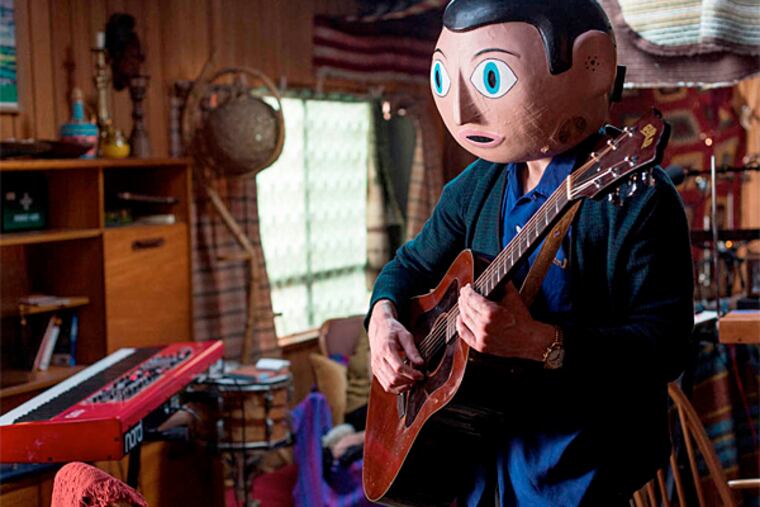 Michael Fassbender stars in “Frank” as a shy musician in disguise. “It was engaging and funny and had some really touching moments,” he says of the film. “How could I not do it?” (Magnolia Pictures)