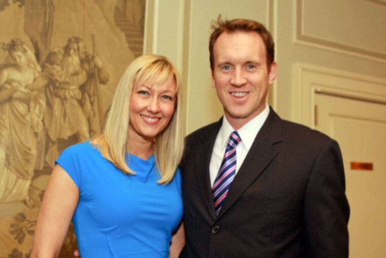 Chip Kelly, a 41-year-old executive for a California start-up who tweets from @chipkelly, with his wife Natalie.