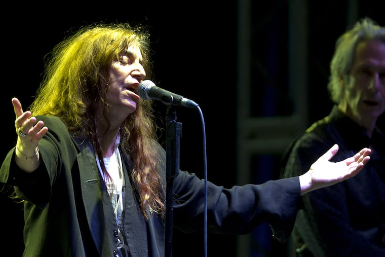 Patti Smith performing during a May concert in Mexico City. She visits with her daughter to sing and read poetry in celebration of Walt Whitman's 200th birthday.