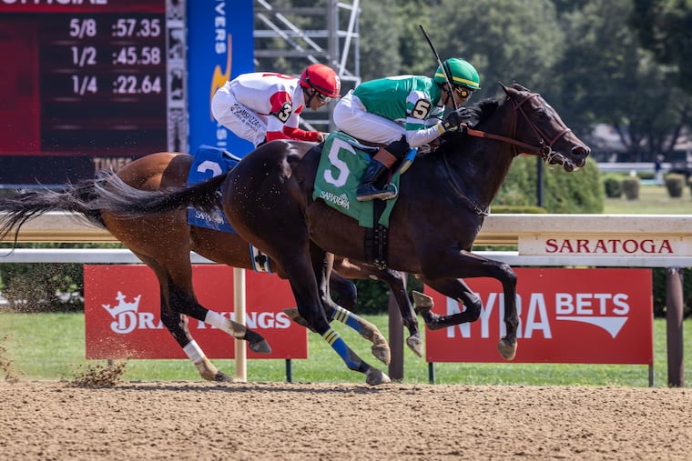 Big Dom, a 2-year-old colt named after the Eagles chief security officer, won its debut race at Saratoga over the weekend.
