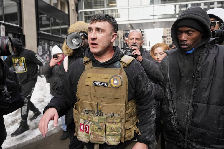 Far right wing activist Jake Lang led the "Stop the Islamic Takeover of New York City" event.