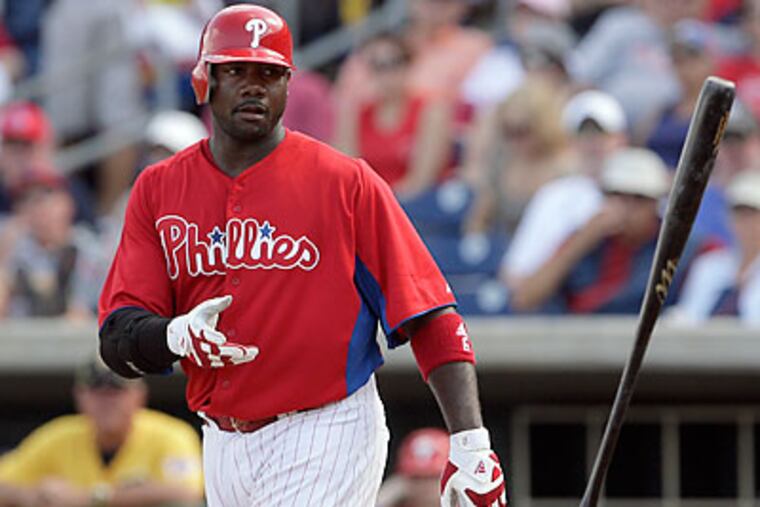 Ryan Howard said yesterday that he should not have any problem being patient at the plate this season. (Yong Kim/Staff Photographer)