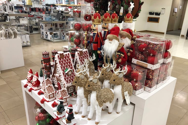 Holiday knickknacks went on display in October at this Macy's department store. Shoppers are expected to shop more online this year because of the pandemic.