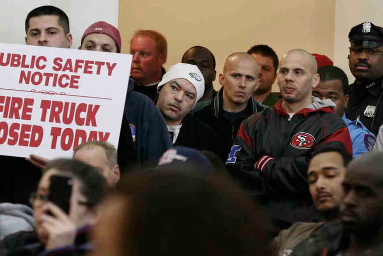 Camden residents and workers were grim at last week's City Council meeting on the city's massive layoffs, including nearly half its police force and a third of its firefighters.