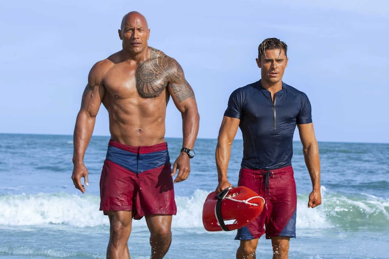 Dwayne Johnson and Zac Efron in "Baywatch."