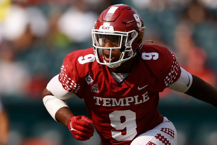Temple defensive lineman Darian Varner in action against Rutgers in September. He was second on the team in sacks this season.