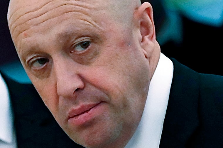Russian businessman Yevgeny Prigozhin is shown prior to a meeting of Russian President Vladimir Putin and Chinese President Xi Jinping in the Kremlin in Moscow, Russia, in 2017.
