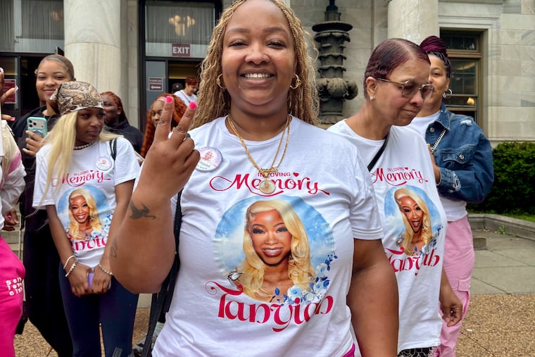 Tylicia Bell stands outside of the Delaware County Courthouse after her daughter's killer was sentenced to 22 to 44 years in state prison.