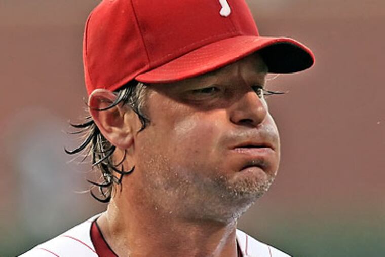 Jamie Moyer and the Phillies are now six games back of the Braves in the NL East. (Steven M. Falk/Staff Photographer)