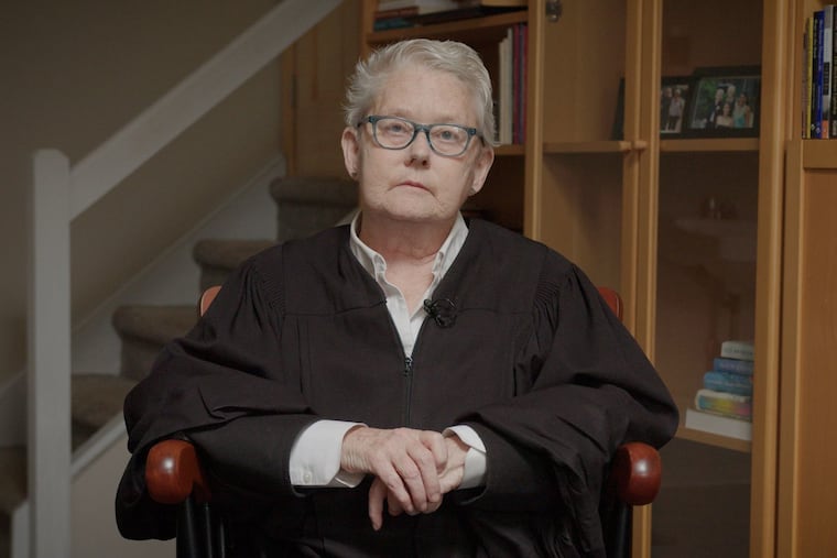 Retired Philadelphia judge Barbara McDermott sits for a picture in her home. She spent 14 years on the Court of Common Pleas, mostly hearing homicide cases.