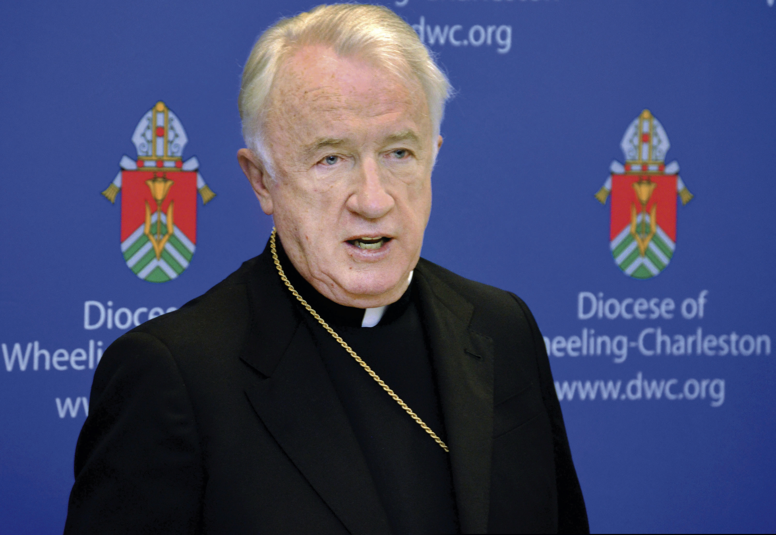 A 2015 file photo shows West Virginia Bishop Michael J. Bransfield, then-bishop of the Roman Catholic Diocese of Wheeling-Charleston.