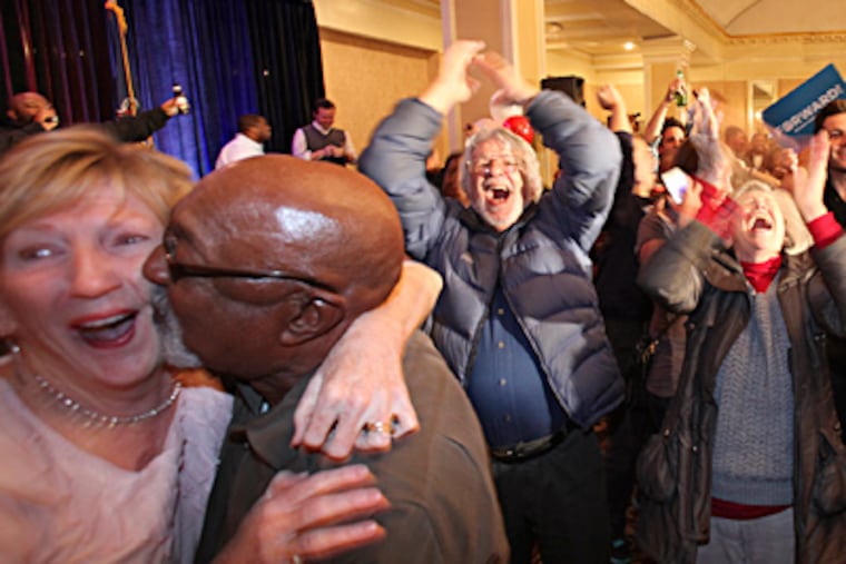PA Obama for America staff, volunteers, and supporters celebrate at the Radisson Plaza-Warwick Hotel. On Tuesday, the nation put its faith in Obama’s vision that we can help lift each other up. STEVEN M. FALK / Staff Photographer