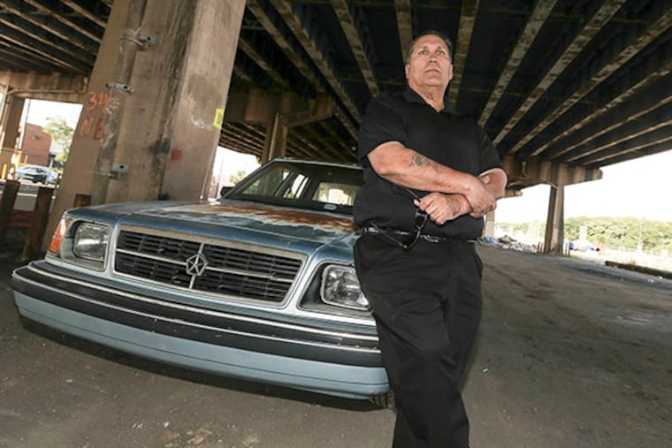 Ex-con John Goodwin talks about his dealings with Philadelphia cops and says he was smacked around under the I-95 underpass. ( Steven M. Falk / Staff Photographer )