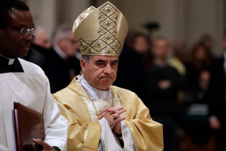Mons. Angelo Becciu presides over an eucharistic liturgy at the St. John Lateran Basilica in Rome, Feb. 9, 2017.