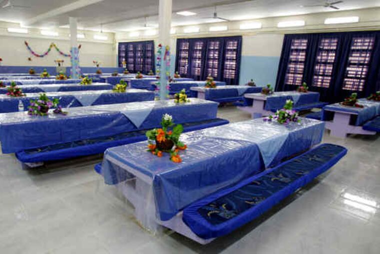 An interior view of the dining area at Baghdad Central Prison. The facility also has a gym.