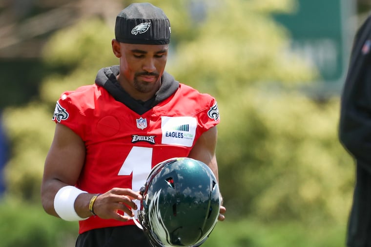 That Eagles logo on Jalen Hurts' chest will have a new look beginning in 2022-23.