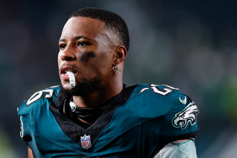 Is Eagles running back Saquon Barkley more susceptible to drops as a running back? The stats are revealing.