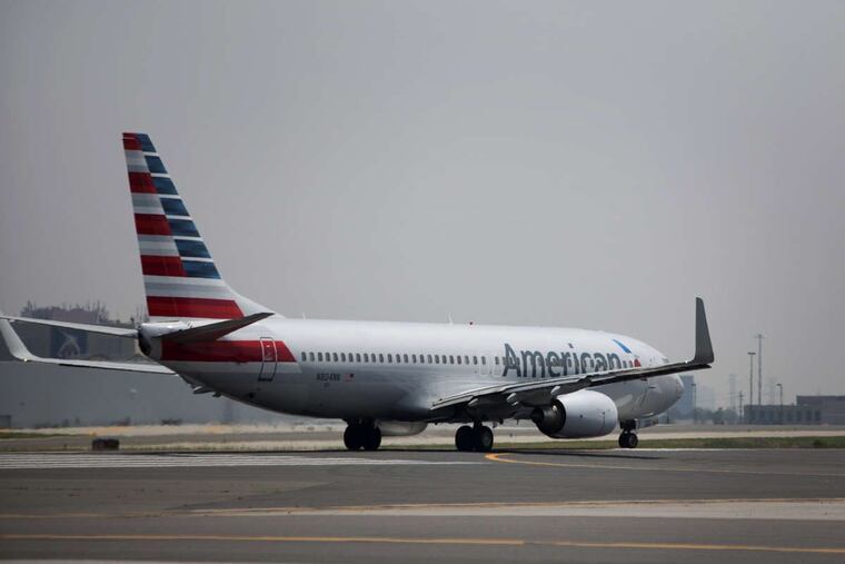 An American Airlines Inc. aircraft taxis at Toronto Pearson International Airport.