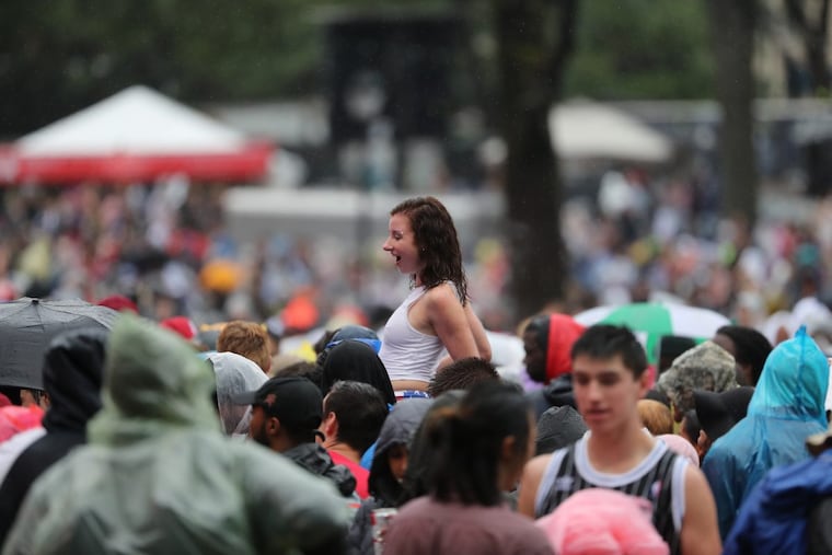 Fans gather as Cardi B performs at Made in America Saturday September 2, 2017.