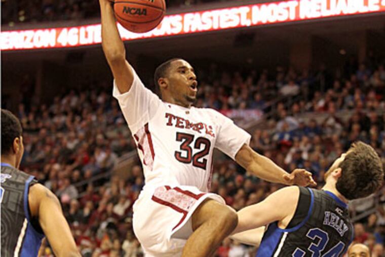 Rahlir Hollis-Jefferson scored 17 points in Temple's upset of Duke at the Wells Fargo Center. (Charles Fox/Staff Photographer)