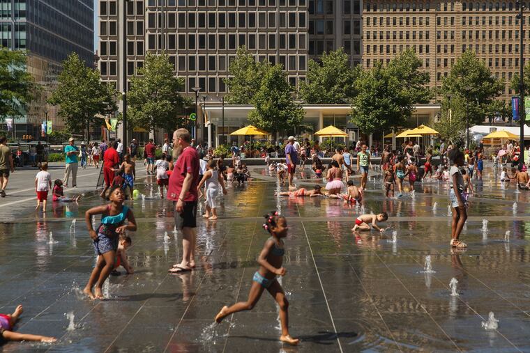 The fountain in Dilworth Park is great place to cool off in the summer for Philadelphians of all ages.