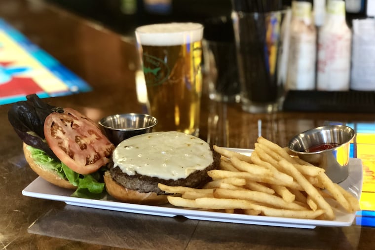 The happy-hour burger special at the Thirsty Soul.
