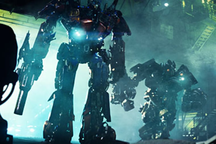 Autobots Optimus Prime, left, and Ironhide in "Transformers:Revenge of the Fallen.