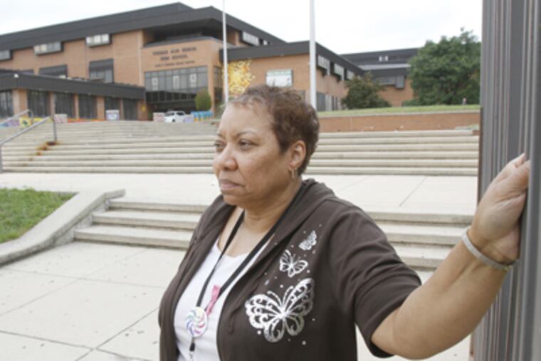 Janet Bundy, a nonteaching assistant who helps keep order at Edison High School, is slated to be laid off. (Charles Fox / Staff Photographer)