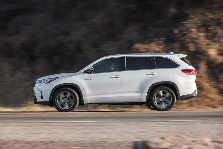The 2019 Toyota Highlander (hybrid model shown) is a holdover from previous years and, really, from previous generations.