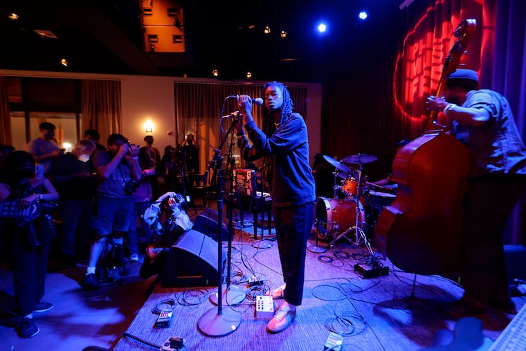 Moor Mother (real name Camae Ayewa) performs with Irreversible Entanglements during the Philly Music Fest at World Cafe Live in Phila., Pa. on Oct. 6, 2021. Her album 'Black Encyclopedia of the Air' is one of the standout Philly releases of the year.