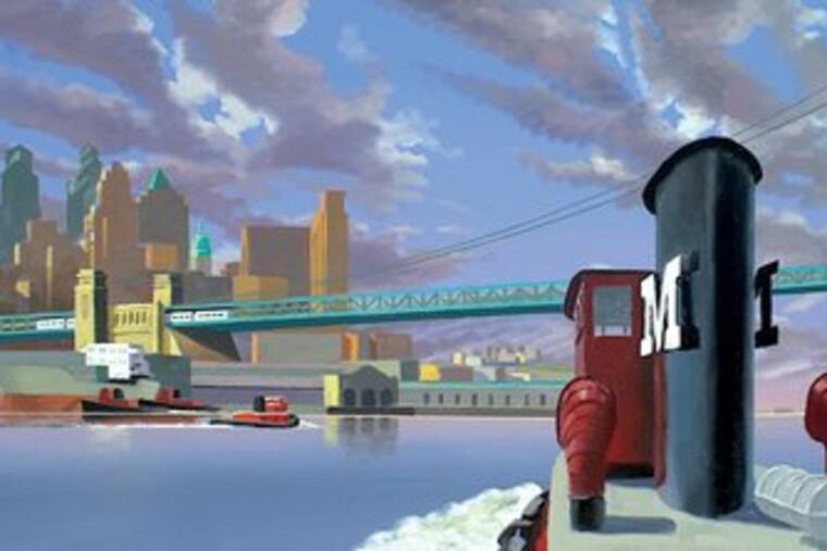"Aboard the Grace Moran," part of the exhibit of David Ahlsted paintings at the Gross McCleaf Gallery.