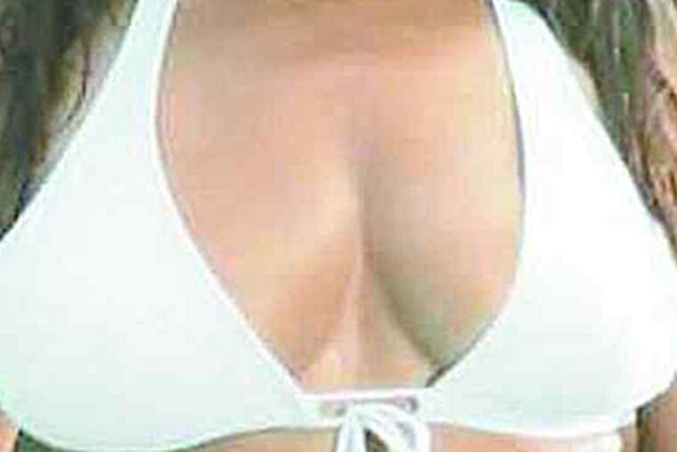 A shot from a TV ad campaign dubbed "Save the Boobs," calling attention to breasts as a way to promote the fight against breast cancer.