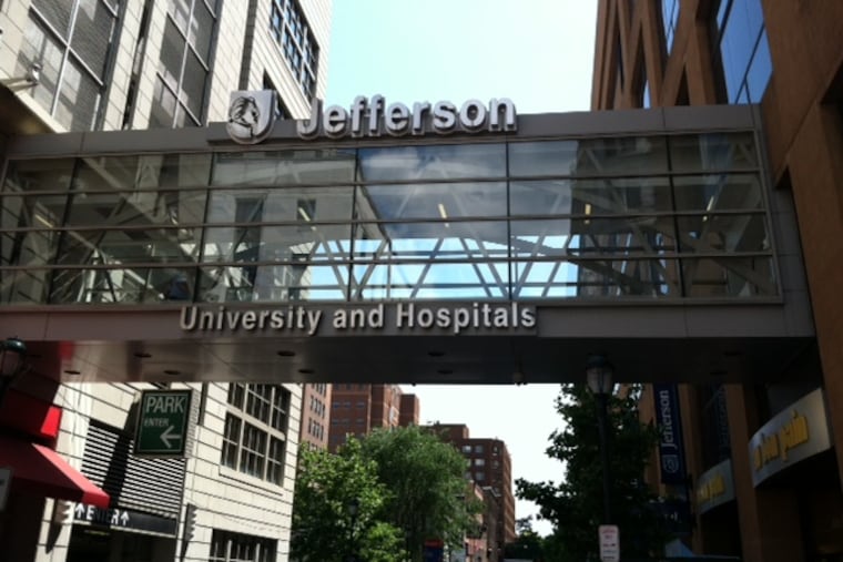 Causeway at Jefferson University Hospital, Philadelphia, June 2013. (Reid Kanaley/Staff)