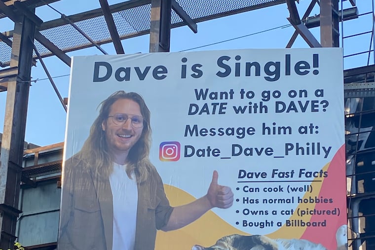 A West Philly man rents a billboard to find a date.