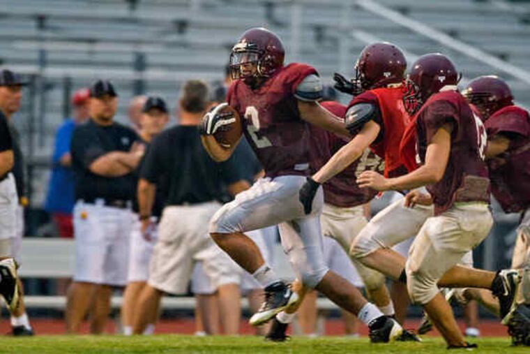 Running back Maika Polamalu leads the charge for Pottsgrove. Polamalu rushed for more than 1,000 yards last season as the Falcons won the PAC-10 title.