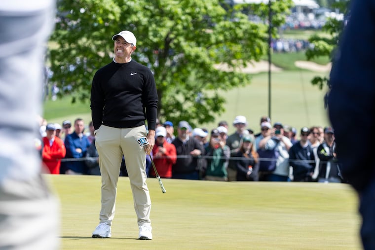 Rory Mcllroy's pairing with Jon Rahm and Jordan Spieth were among the most popular groups during Thursday's first round of the PGA Championship at Aronimink.