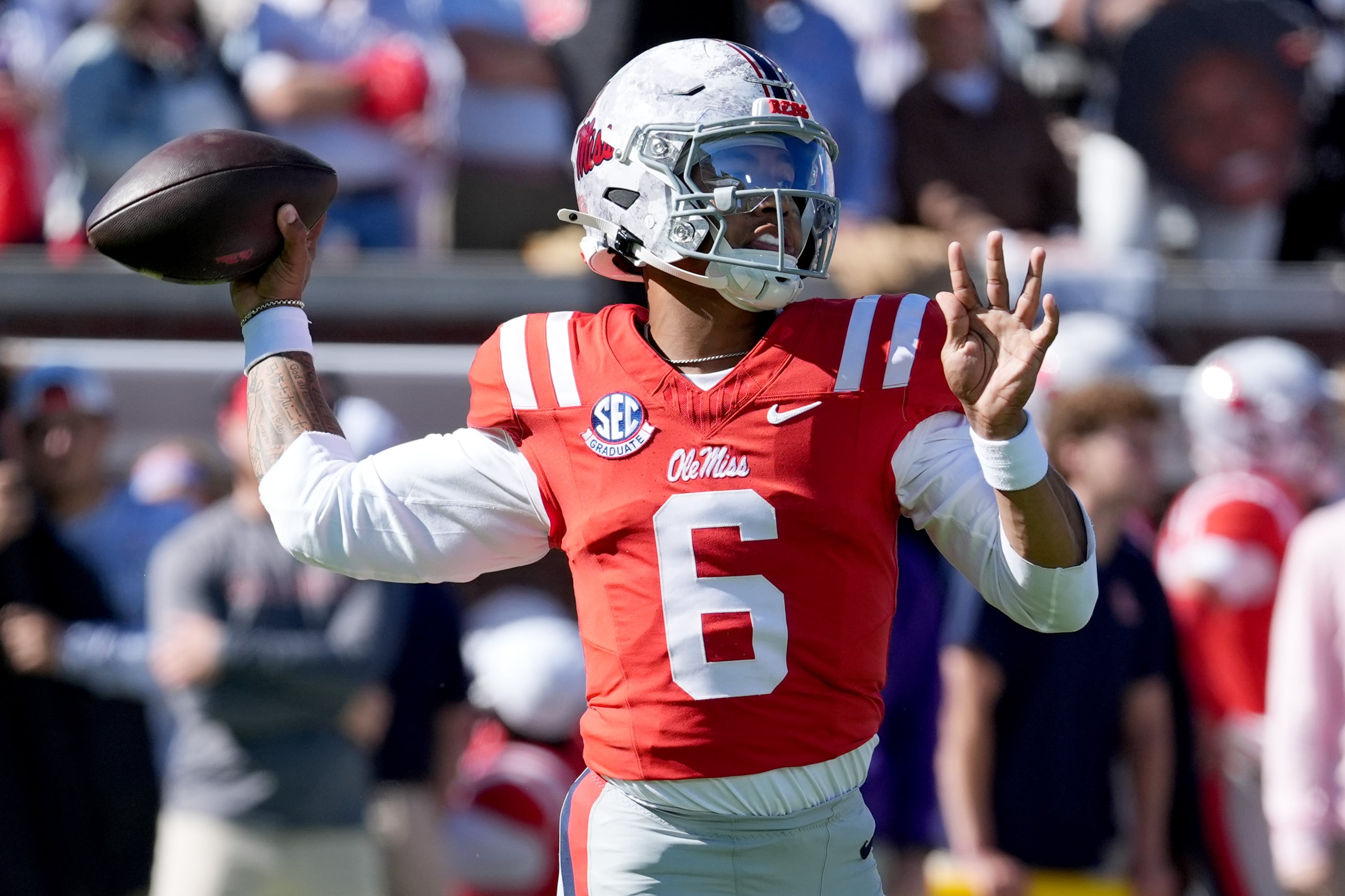Chambliss accounts for 4 touchdowns as No. 9 Mississippi beats No. 13 Missouri 31-3