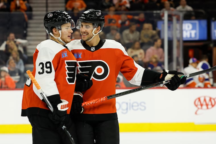 The Flyers tied the game up twice before winning 3-2 in a shootout on a goal by Morgan Frost.