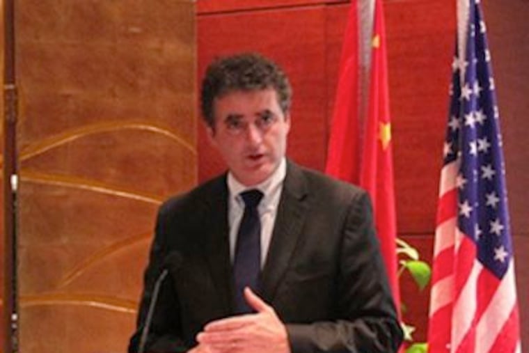 Rep. Mike Fitzpatrick speaks in China.