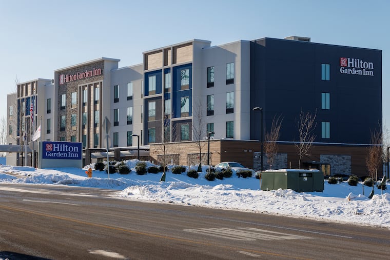 Exterior of Hilton Garden Inn of Middletown Township, Media, PA, Tuesday, December 16, 2025.