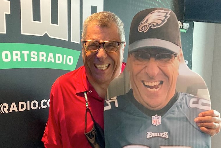 Longtime 94.1 WIP morning show host Angelo Cataldi in the station's studio on Market Street in Philadelphia.