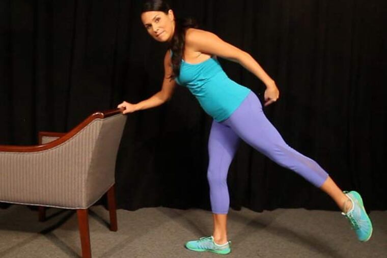 This move is called the "fold over," and it will help you build lean muscle by lifting the glutes and defining the hamstrings. (Cheryl A. Guerrero/Los Angeles Times/TNS)
