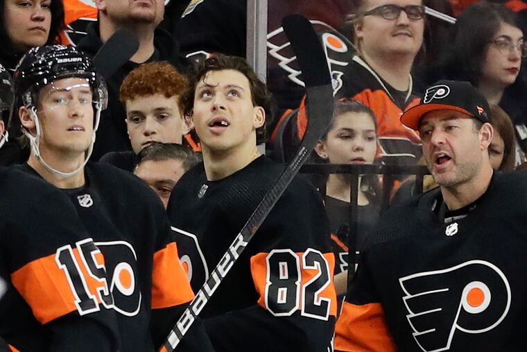 Connor Bunnaman (No. 82) says centering the fourth line is fun. "It’s a lot less pressure than those top guys who need to score goals. All we have to do is get it deep and wear them down."